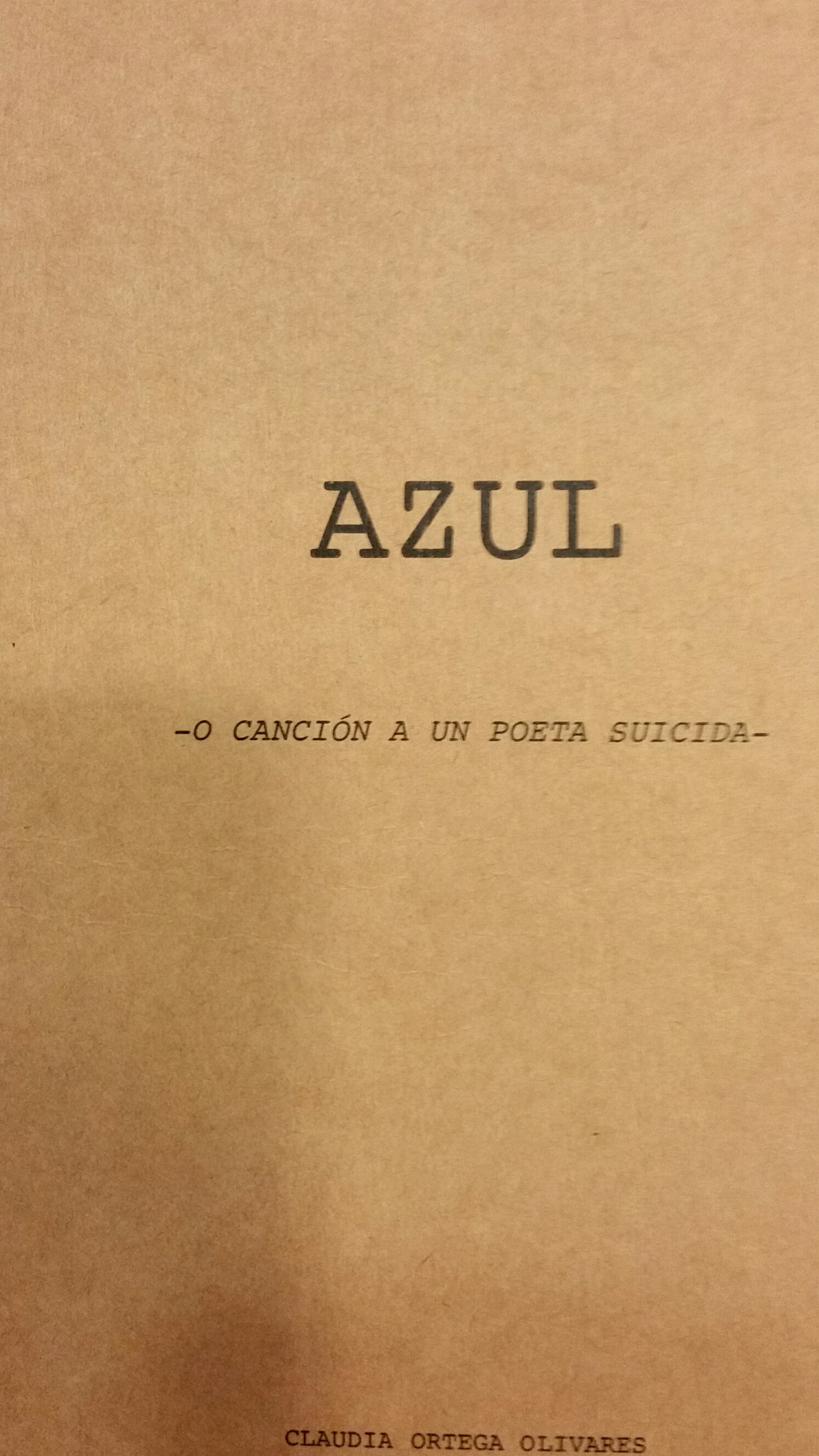 Azul o canción a un poeta suicida